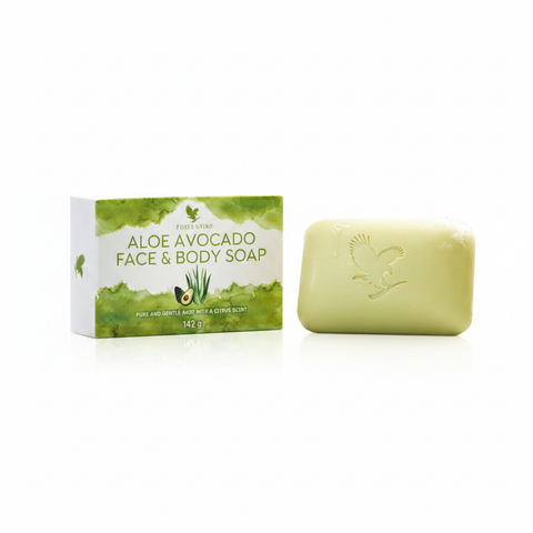 Forever Aloe Avocado Face & Body Soap – Pure & Gentle Citrus Scent Bar Soap (142g)